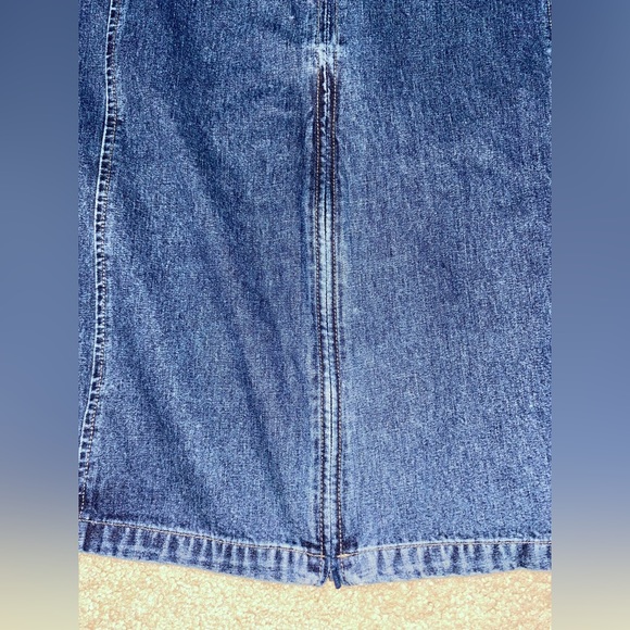 Esprit Vintage high waisted maxi dark blue denim jean skirt 100% Cotton (US 8) - Picture 9 of 10
